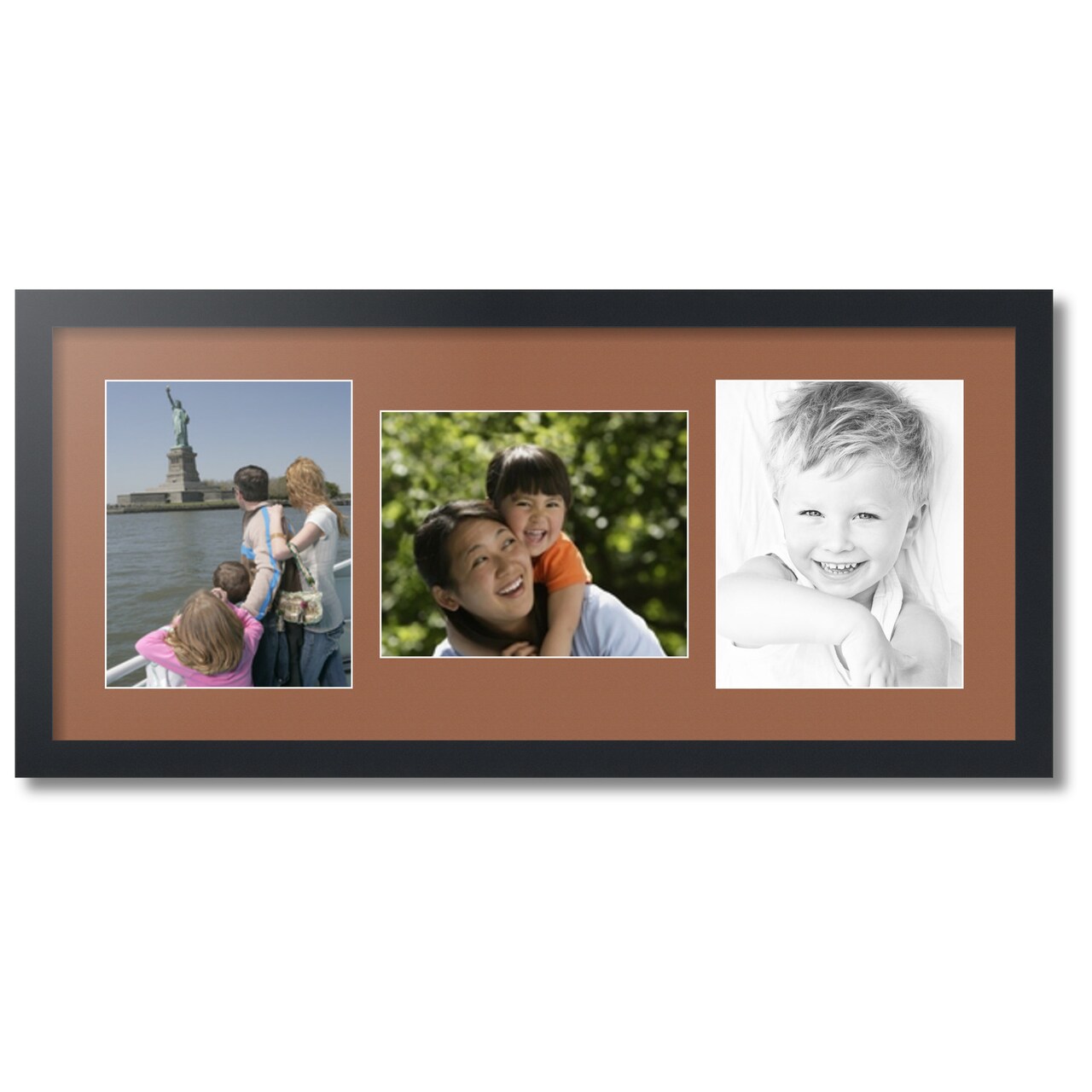 ArtToFrames Collage Photo Picture Frame with 3 - 8x10 inch Openings, Framed in Black with Over 62 Mat Color Options and Plexi Glass (CSM-3926-117)